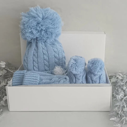 Baby Hat Gift Set: Baby Blue - Forever After Boutique