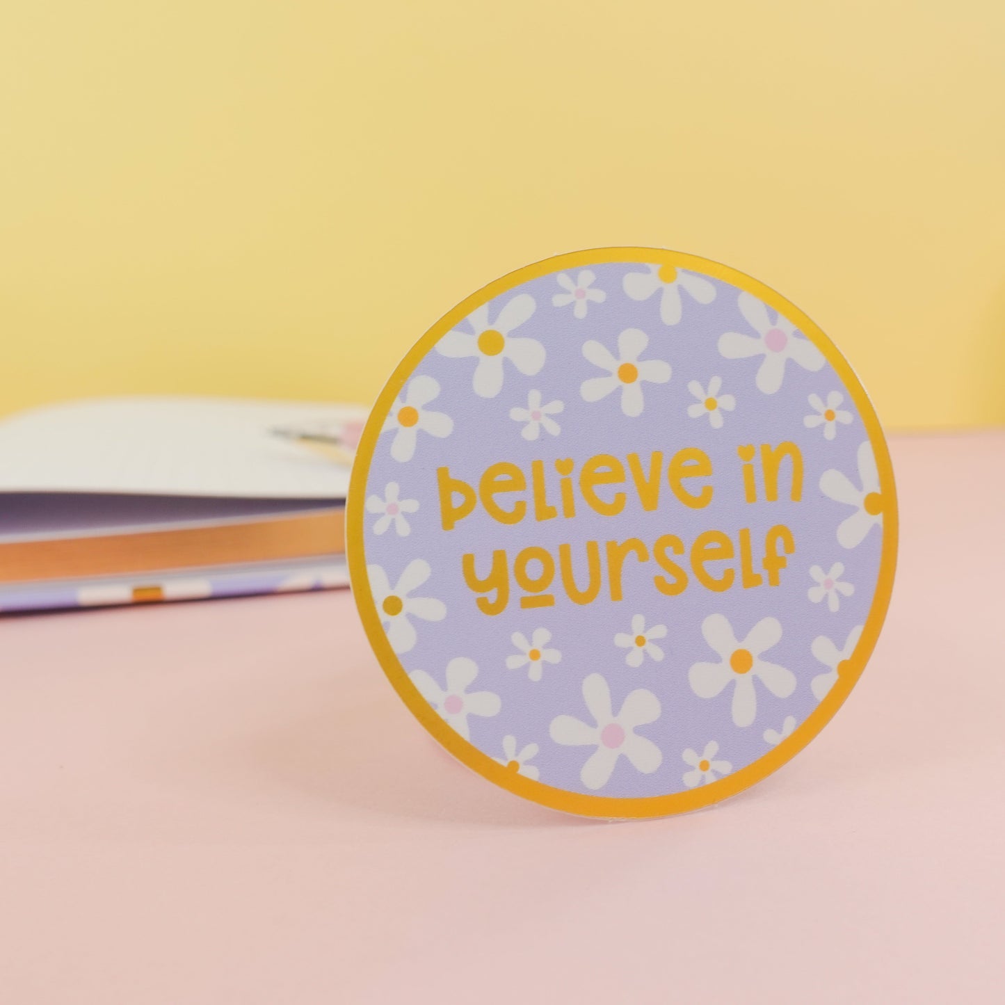 Believe in Yourself Sticker with Gold Mirror Accents