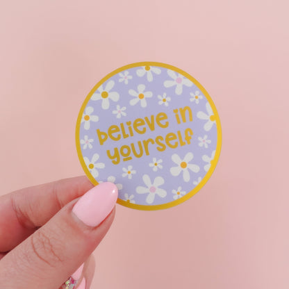 Believe in Yourself Sticker with Gold Mirror Accents