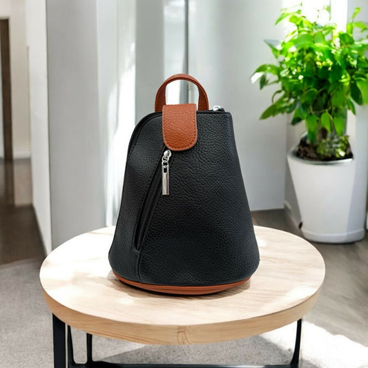 Black Mini Triangular Backpack - Forever After Boutique