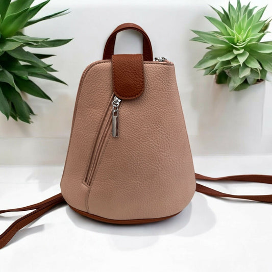 Blush Pink Mini Triangular Backpack - Forever After Boutique