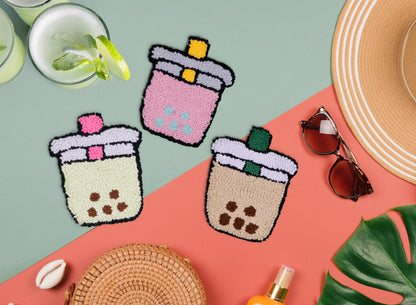 Bubble Tea (Boba) Punch Needle Coaster