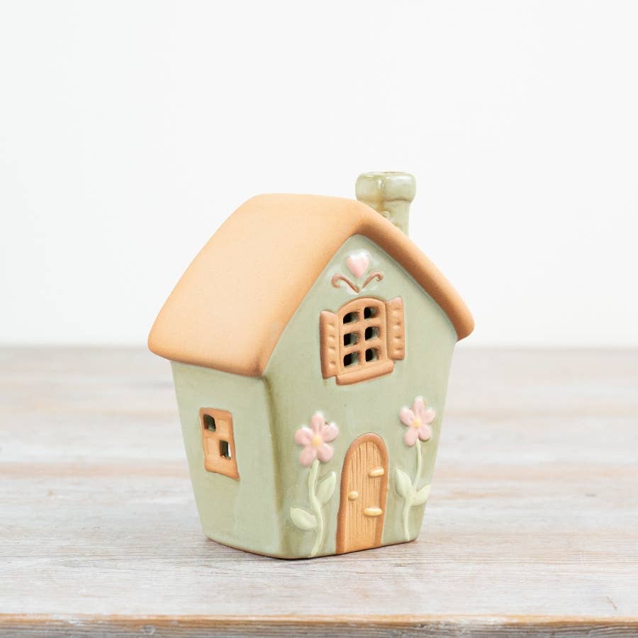 Fairy House Tealight Holder | Pastel Cottage Candle Holder Decor