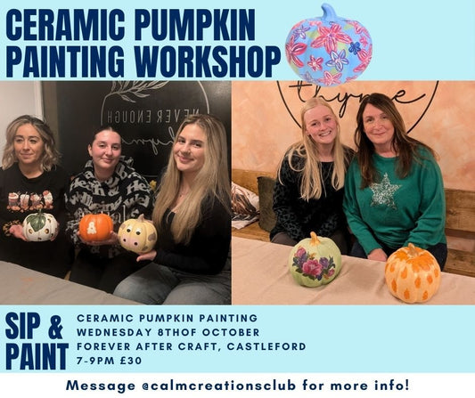 Ceramic Painting Workshop: Pumpkins Wednesday, 8th October - Forever After Boutique
