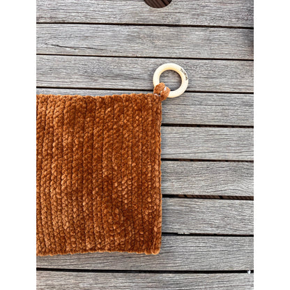 Soft Baby Comforter – Neutral Handmade with Wooden Ring