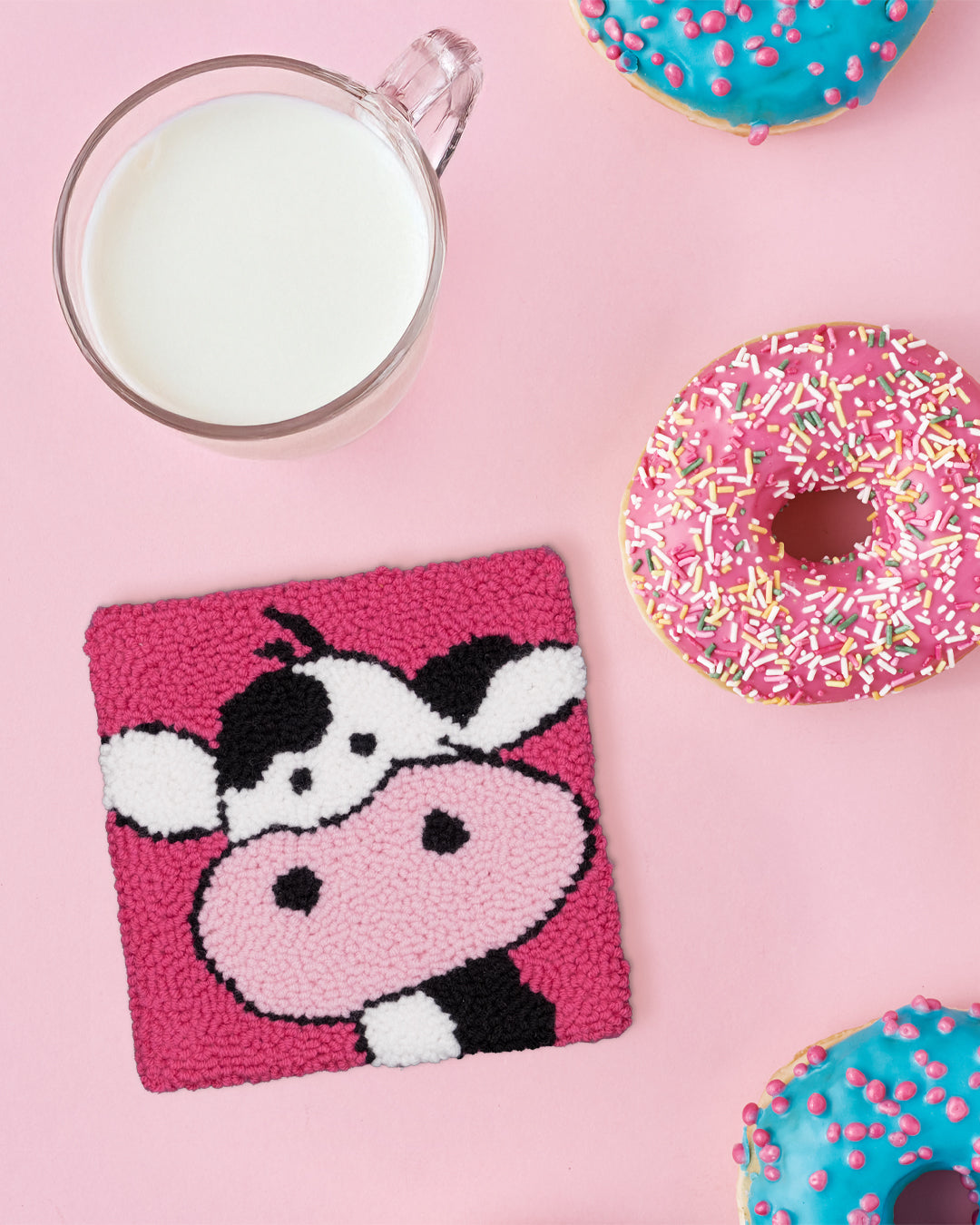 Cow Punch Needle Coaster – Farmhouse Style