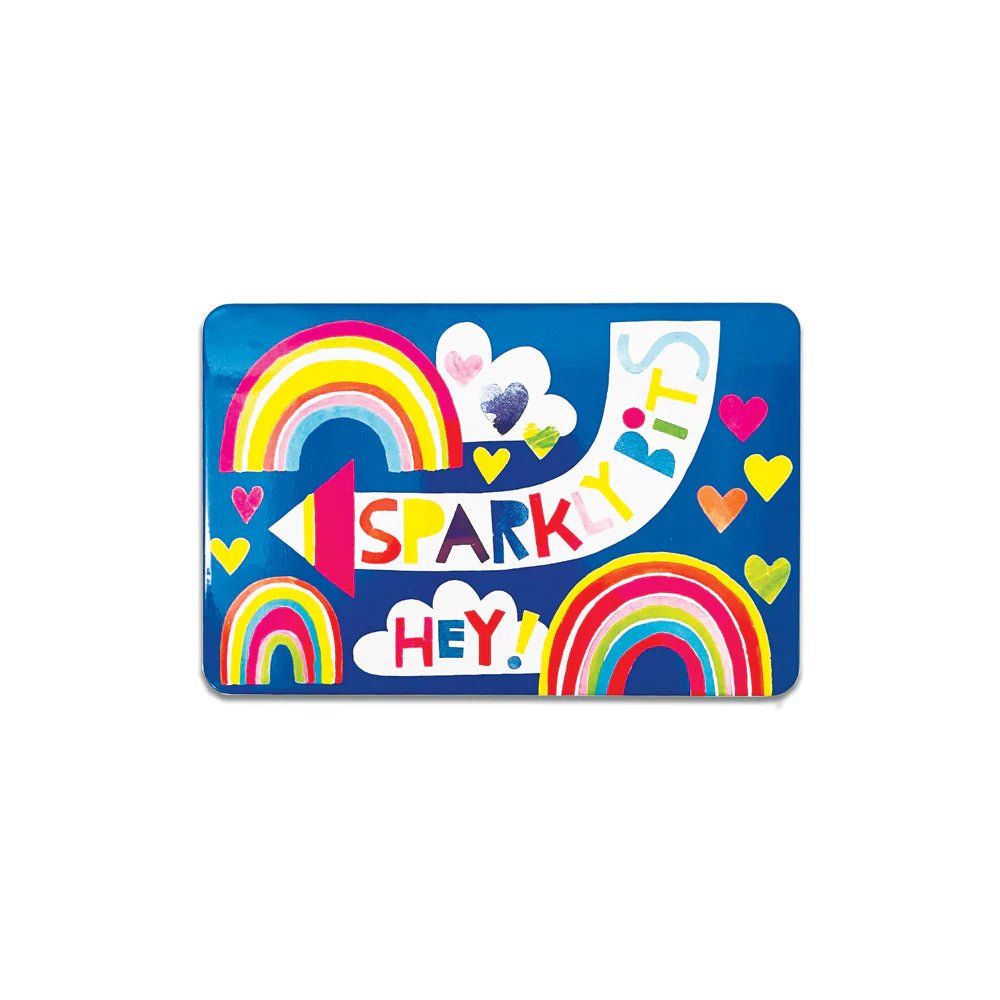 Cute Storage Tin - Colorful “Sparkly Bits” Rainbow Tin - Forever After Boutique