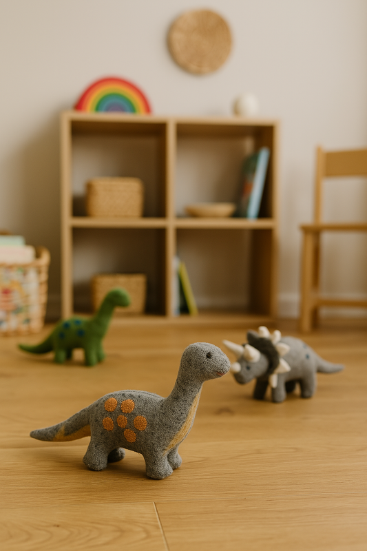 Grey Felt Dinosaur