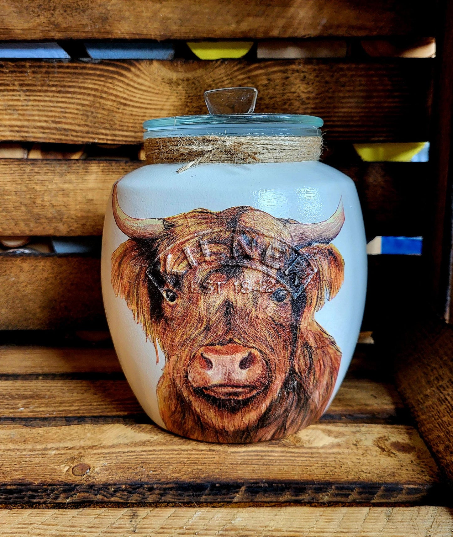 Decorative glass kilner cookie and biscuit jar