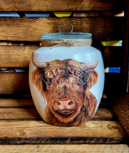 Decorative glass kilner cookie and biscuit jar