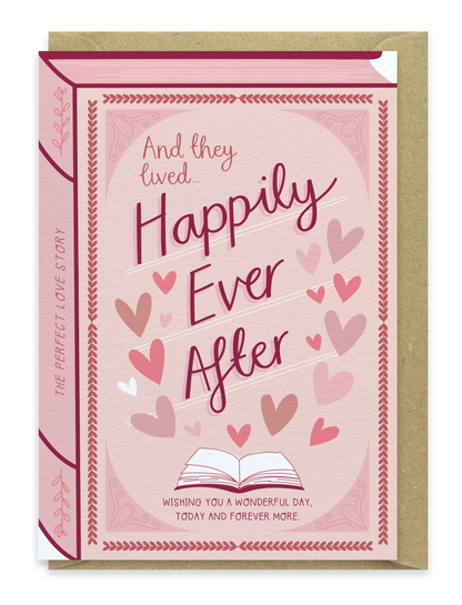 Happily Ever After Wedding & Anniversary Card – Book Style Greeting Card | Romantic Gift