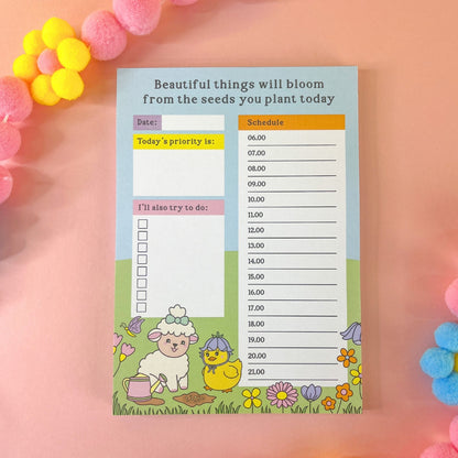 A5 Daily Planner Pad - Beautiful Things Will Bloom