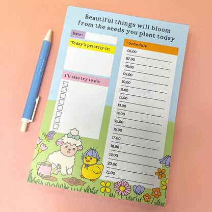 A5 Daily Planner Pad - Beautiful Things Will Bloom