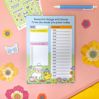 A5 Daily Planner Pad - Beautiful Things Will Bloom