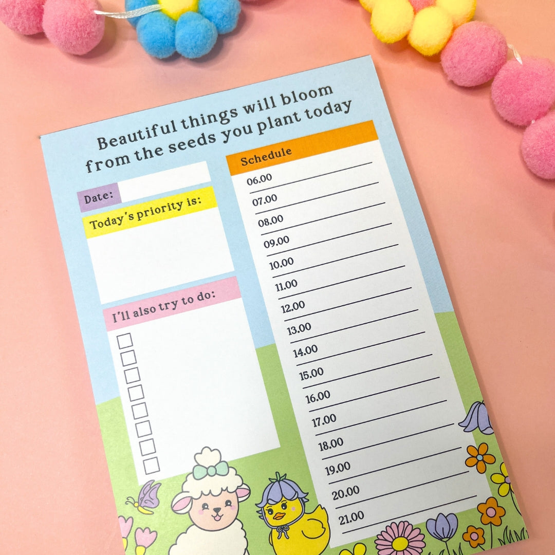 A5 Daily Planner Pad - Beautiful Things Will Bloom