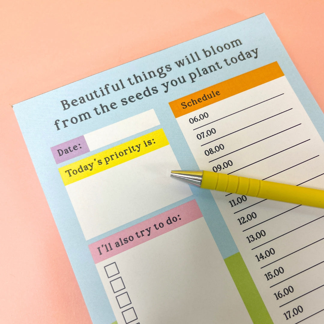 A5 Daily Planner Pad - Beautiful Things Will Bloom