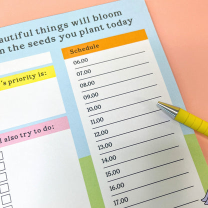 A5 Daily Planner Pad - Beautiful Things Will Bloom