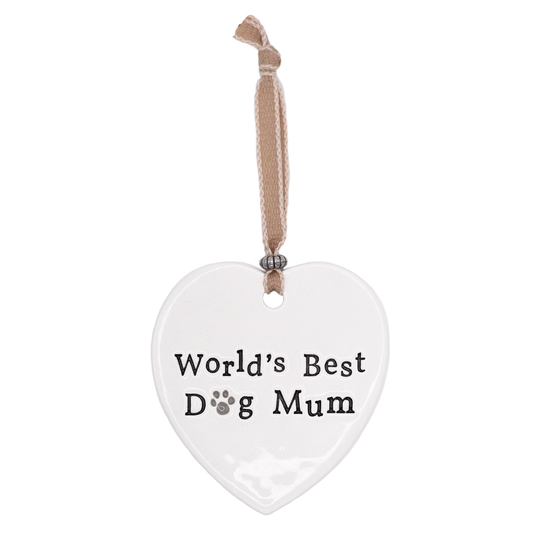 World's Best Dog Mum Hanging Heart