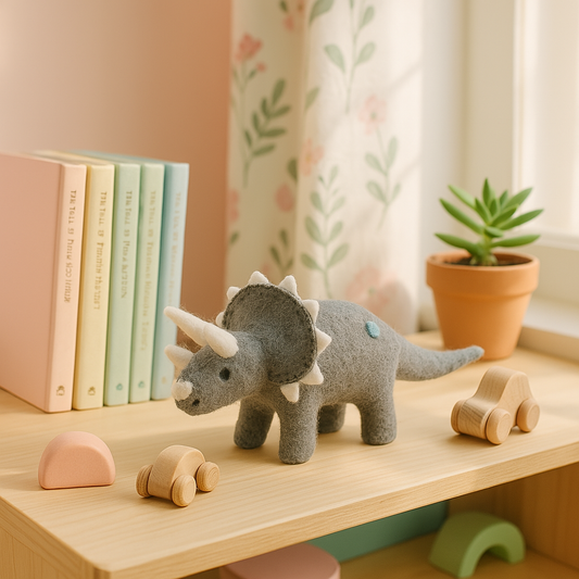 Grey Felt Triceratops