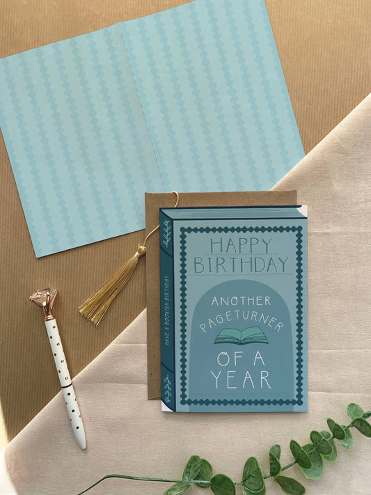 Another Pageturner Book Birthday Card – Bookish Greeting Card for Readers