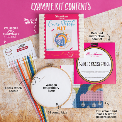 'Flamingo' Bird Cross Stitch Kit for Beginners