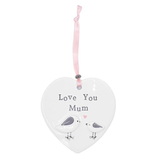 ‘Love You Mum’ Ceramic Hanging Heart