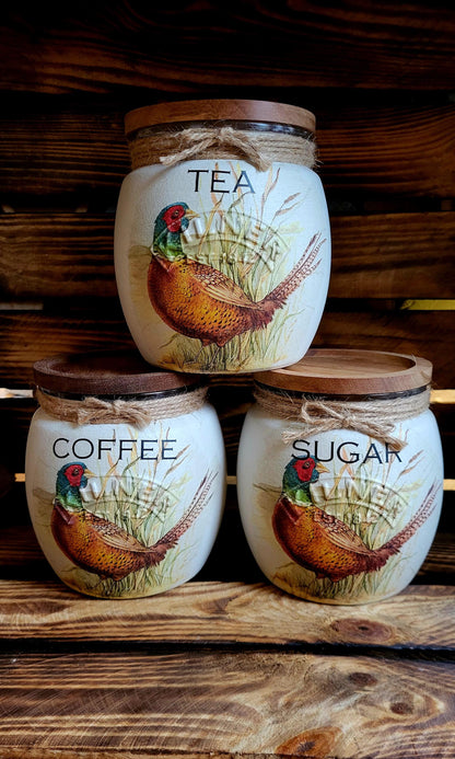 Tea, coffee and sugar canisters | kilner jars | Tea | Coffee | Sugar | Storage Jars | kitchen set