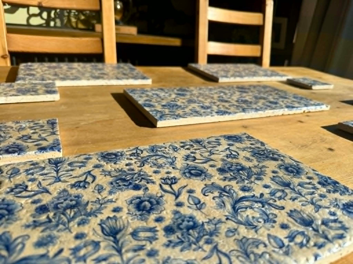 Natural Stone Placemat & Coaster Set (2–8) | Handmade Heat Resistant