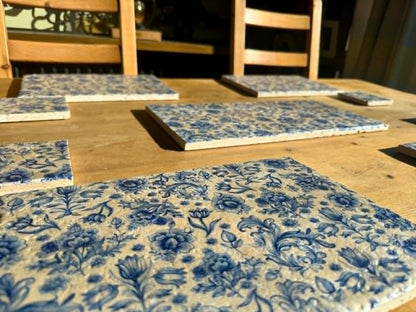 Natural Stone Placemat & Coaster Set (2–8) | Handmade Heat Resistant