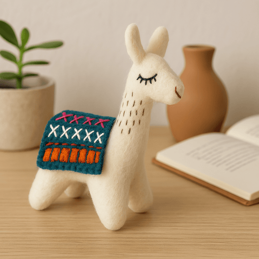 Felt White Llama - Forever After Boutique