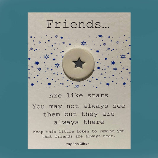Friends are Like Stars Ceramic Pocket Token Pocket Hug Card - Forever After Boutique