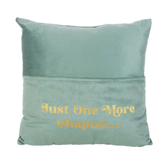 Cushion with Book Pocket: Just One More Chapter