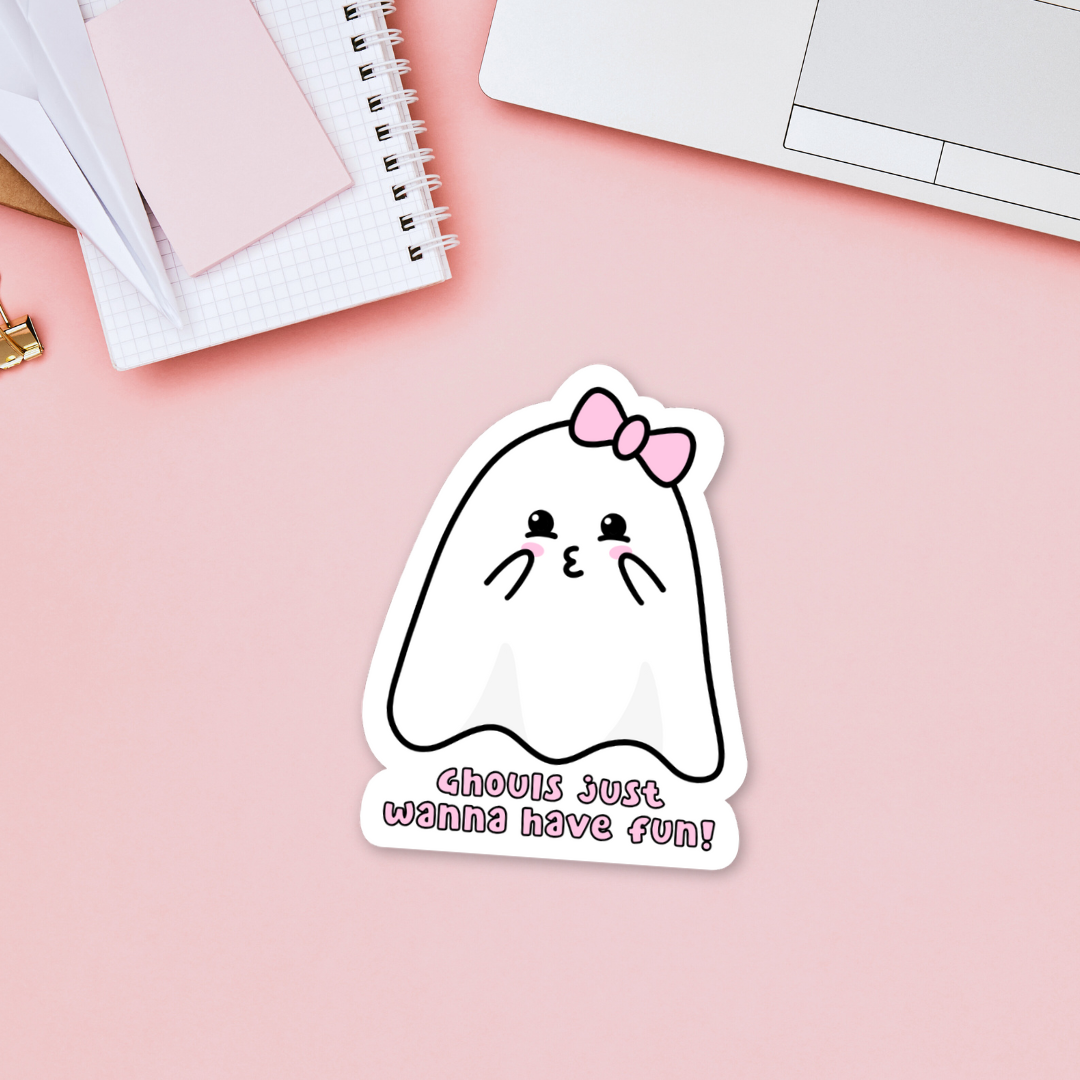 Ghouls Just Wanna Have Fun Sticker | Cute Ghost