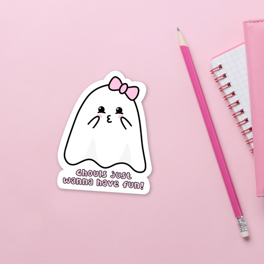 Ghouls Just Wanna Have Fun Sticker | Cute Ghost
