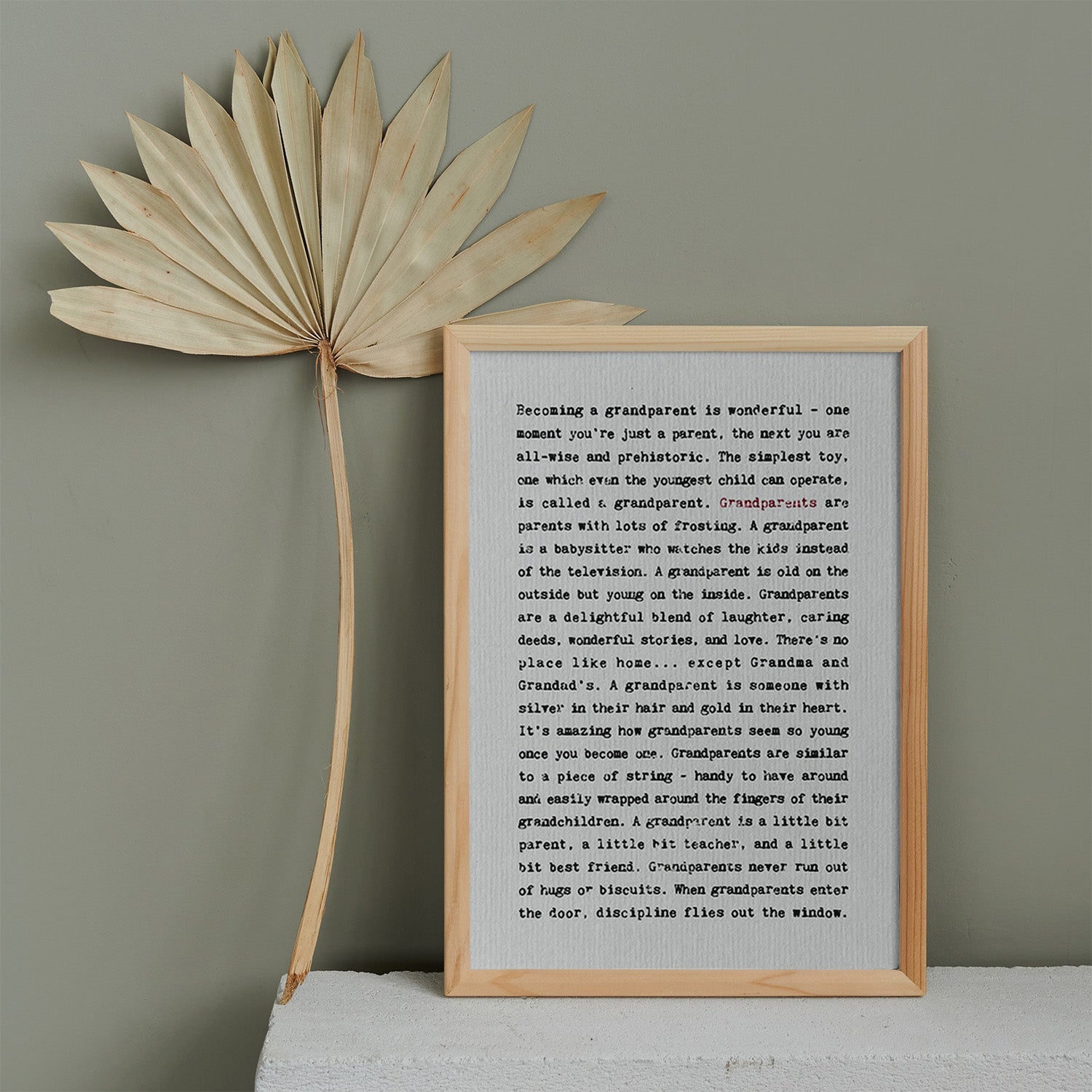 Grandparents Wise Words Print