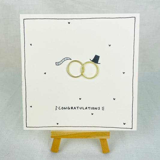 Greetings Card: ‘Congratulations’ Wedding Rings Design Card - Forever After Boutique