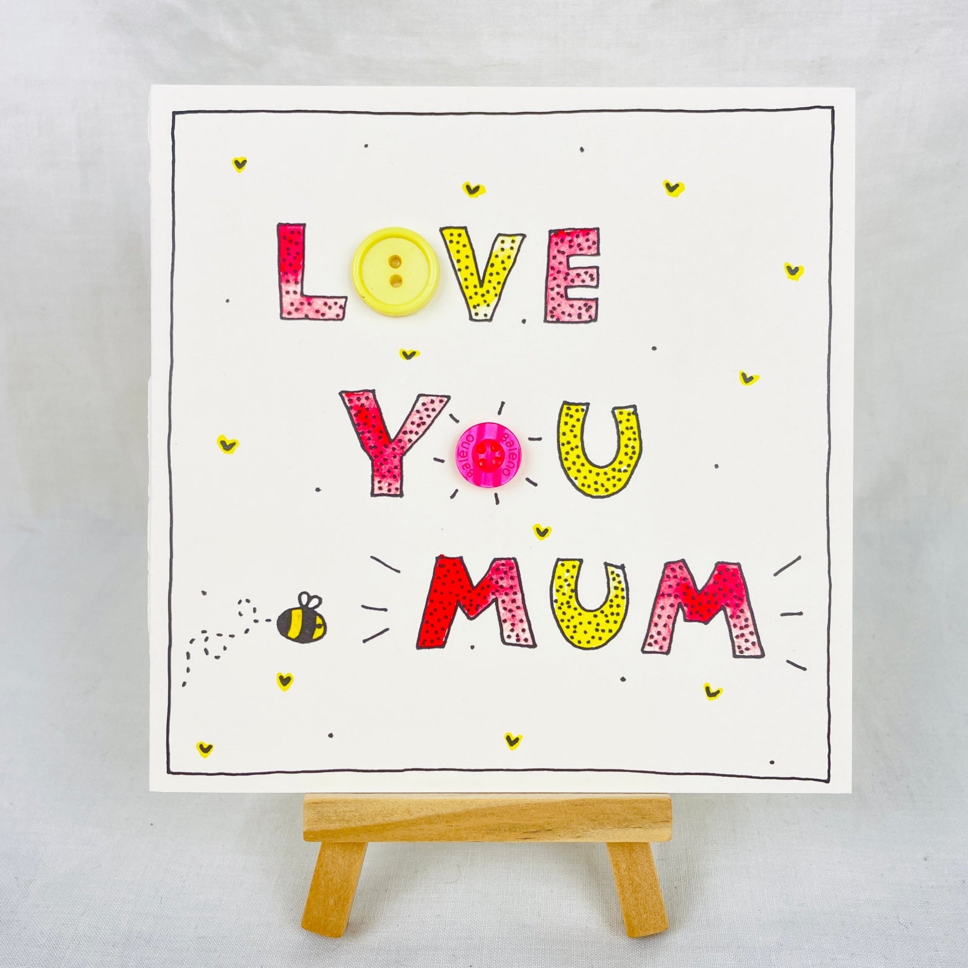 Greetings Card: ‘Love You Mum’ Handmade Greeting Card - Forever After Boutique