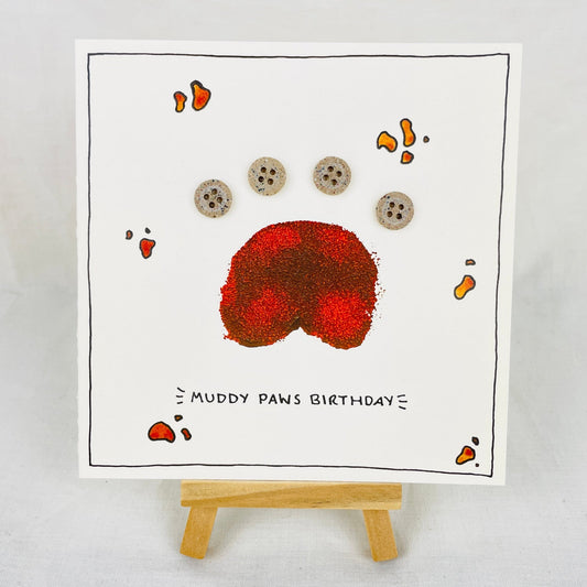 Greetings Card: “Muddy Paws Birthday” - Forever After Boutique