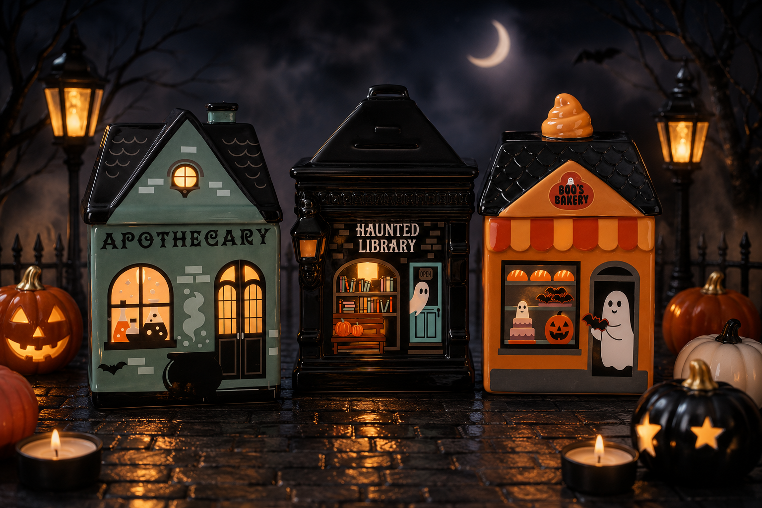 Halloween Village House Oil Burners & Wax Warmers Collection