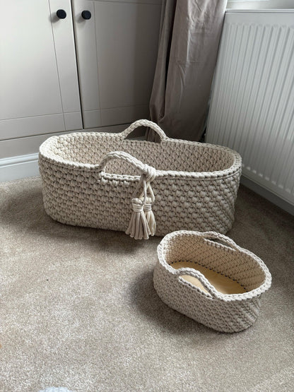 Crochet Nappy Caddy – Handmade Storage Basket Set
