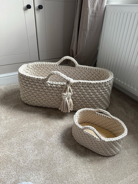 Crochet Nappy Caddy – Handmade Storage Basket Set