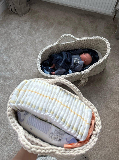 Crochet Nappy Caddy – Handmade Storage Basket Set