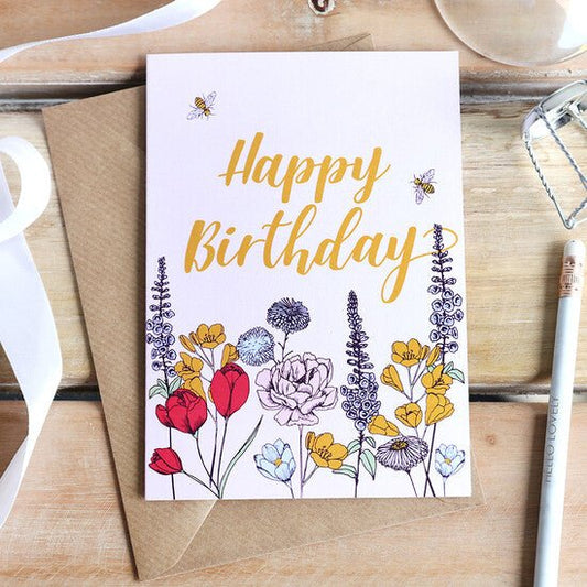 'Happy Birthday' Wildflower Greeting Card - Forever After Collective