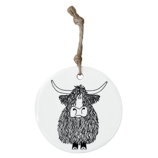 Highland Cow Ceramic Heart Keepsake - Forever After Boutique