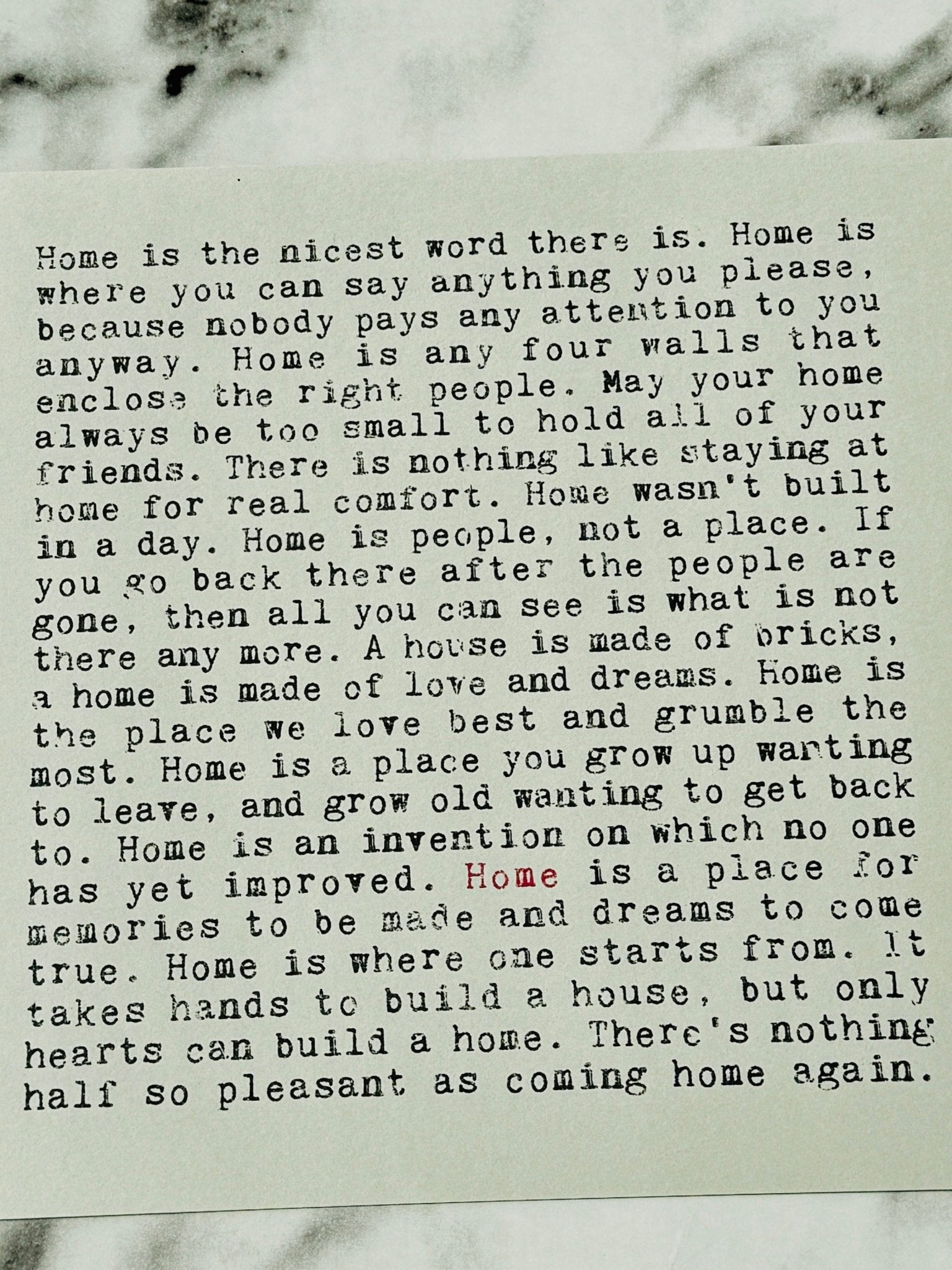 Home Wise Words Print - Forever After Boutique