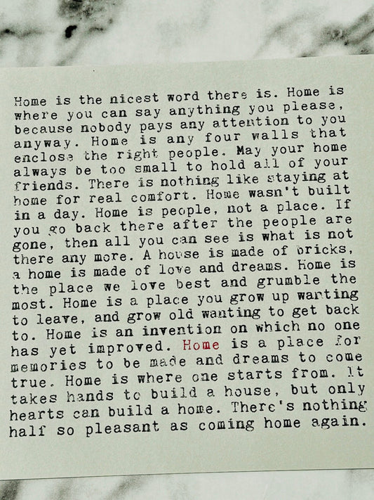 Home Wise Words Print - Forever After Boutique