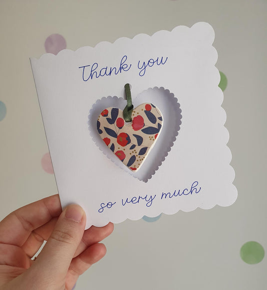 Thank You Keepsake Card with Clay Heart Token