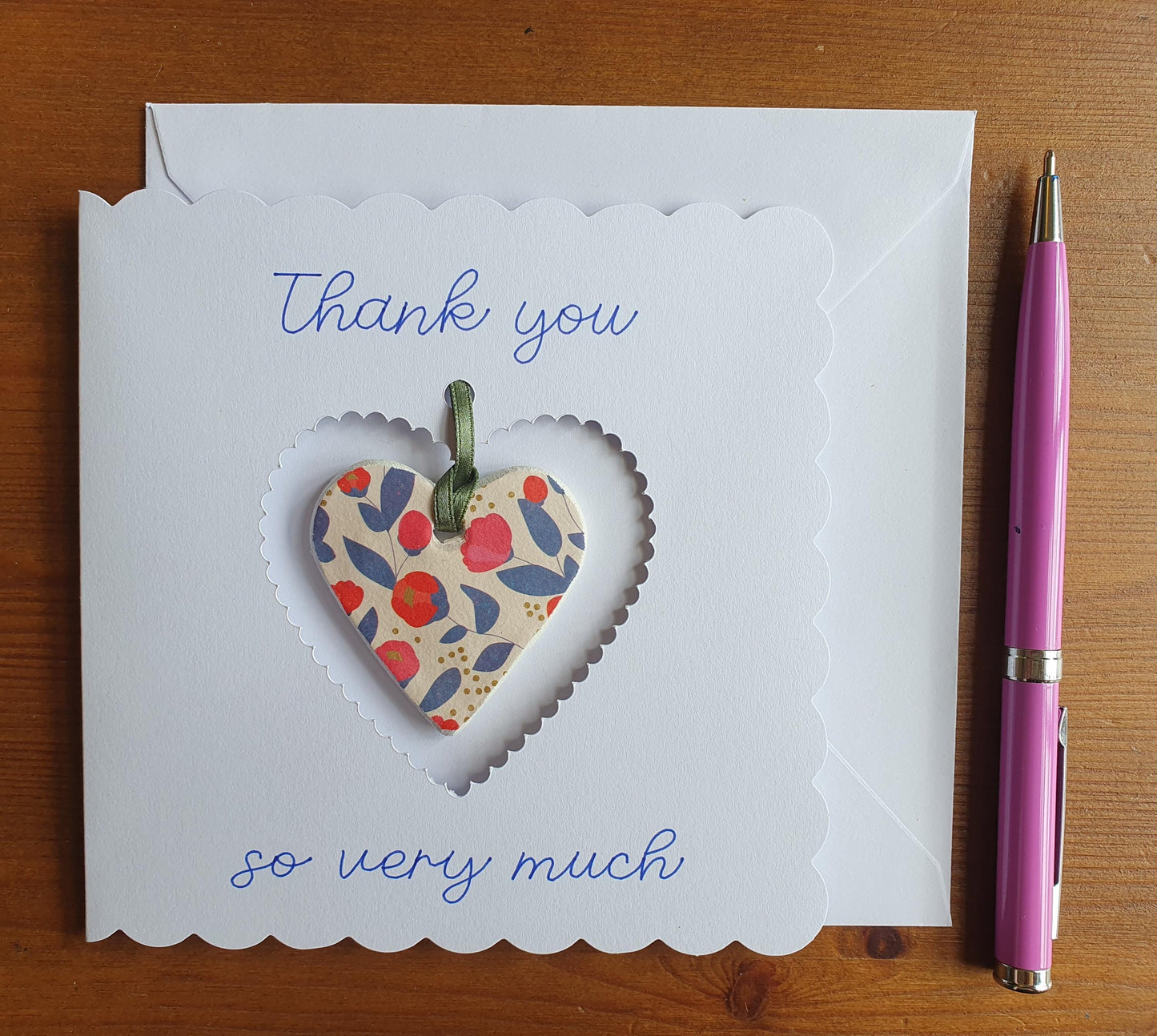 Thank You Keepsake Card with Clay Heart Token