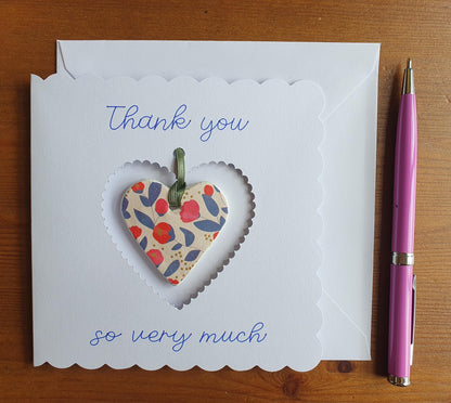Thank You Keepsake Card with Clay Heart Token