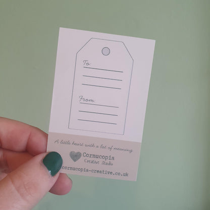 Wedding Pocket Token - Green & Gold Clay Heart - Love, Laughter, Happily Ever After Wedding Gift